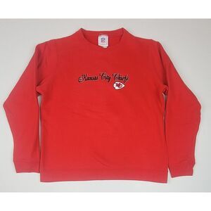 NFL Kansas City ChiefS Sweatshirt Youth Size L.arge. Red Crewneck‎ Made USA